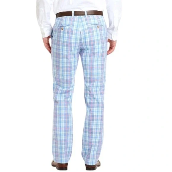 Vineyard Vines Men’s Seafeather Plaid Slim Fit Breaker Pants 32x32 NWOT - Picture 3 of 10